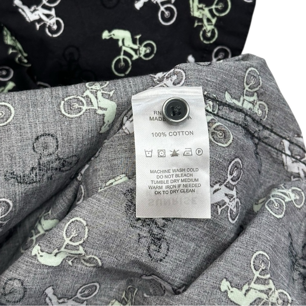 Sunrise Kingdom Boys Short Sleeve Button Up BMX Bike Pattern - Size Large 14 - Picture 4 of 6